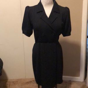 Black vintage double breasted dress
